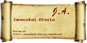 Janecskai Alexia névjegykártya